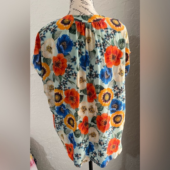 Amour Vert Orange Yellow Boxy Polo Blouse - Picture 7 of 7